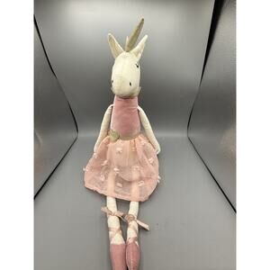 Weighted Unicorn Ballerina Plush Doll Pink Nursery Decor Stuffed Animal 18”